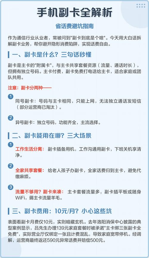 手机副卡全解析省话费避坑指南 一副卡定义与类型 副卡是主卡的附属