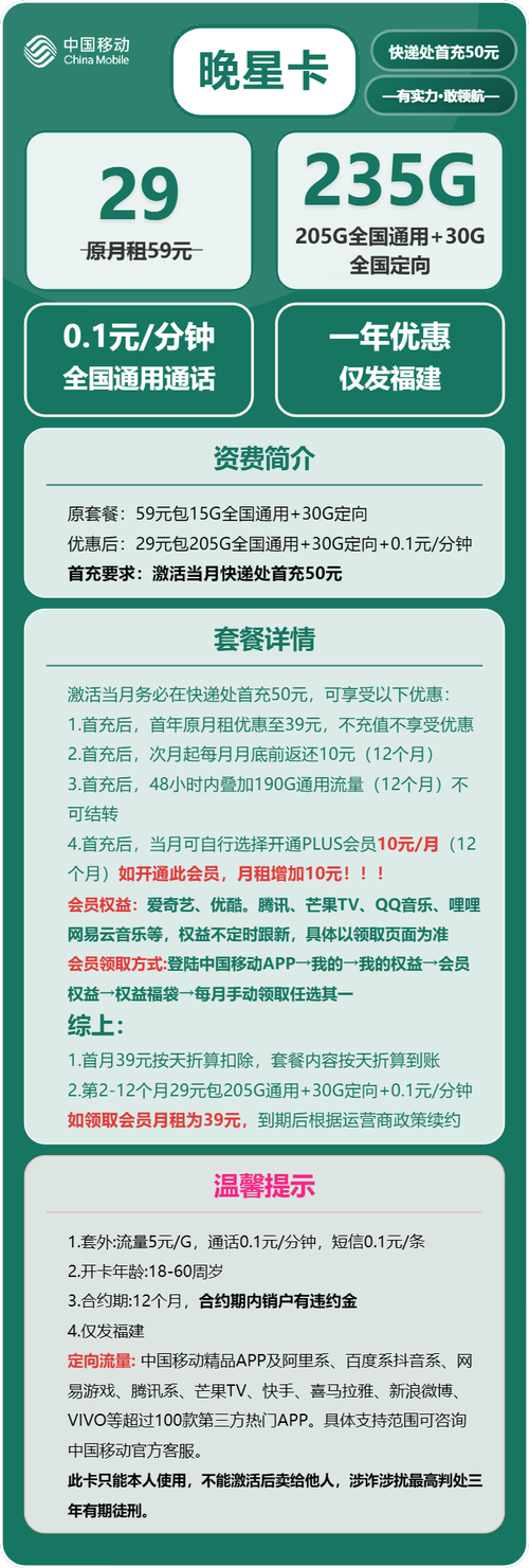 福建移动流量卡选购避坑指南避开月租套路认准235g真流量不花冤枉钱
