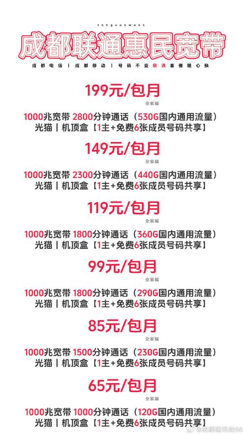 成都联通推出全家福系列套餐为您和家人打造高速稳定的千兆宽带
