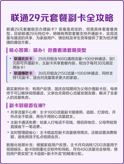 联通29元套餐副卡全攻略
