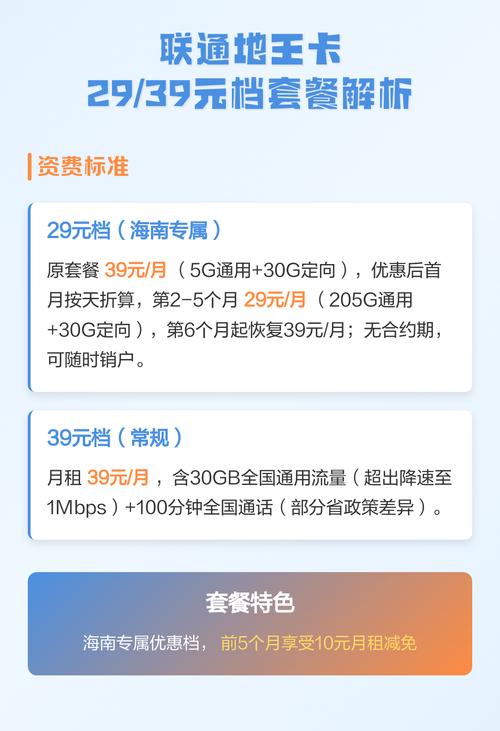 联通地王卡2939元档套餐解析 联通地王卡主打高流量和通话优惠属于