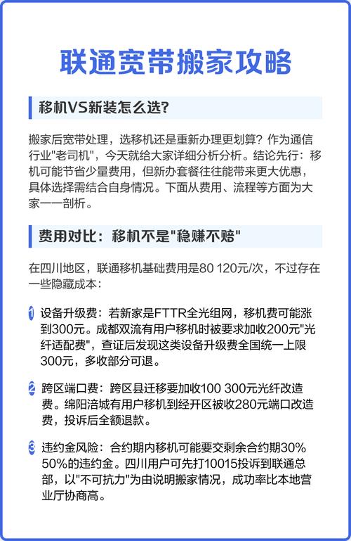 联通宽带搬家攻略移机vs新装怎么选