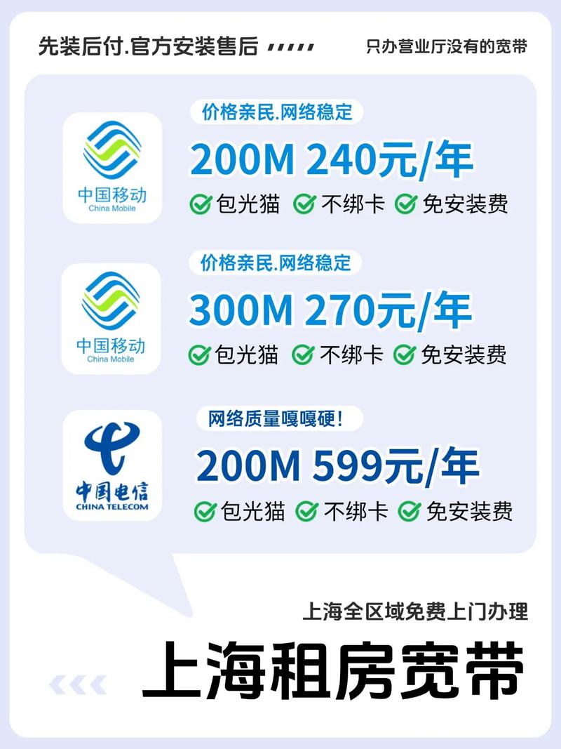 上海移动联通电信宽带选哪个哪家套餐便宜上海宽带 上海移