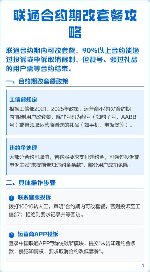 联通合约期改套餐攻略
