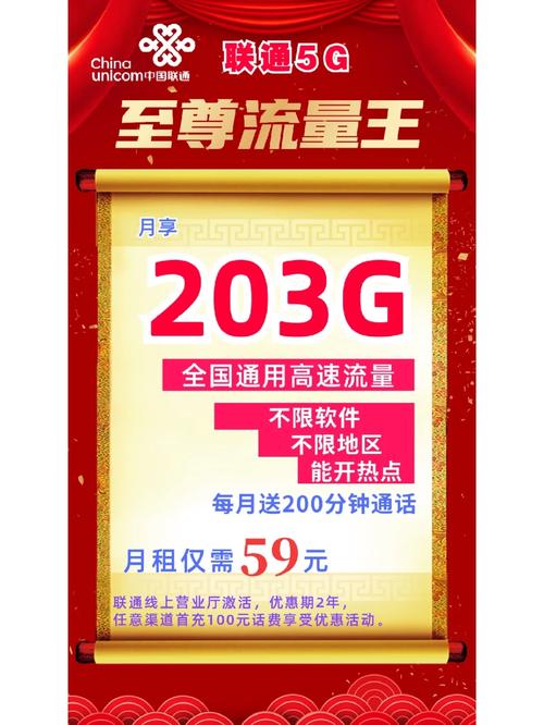 火r火r火r59元203g通用200分钟火r火r火r联通流量王卡