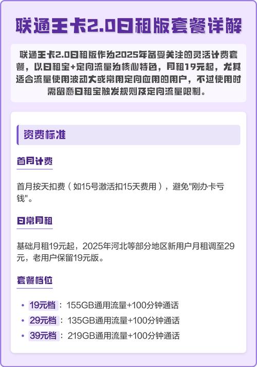 联通王卡20日租版套餐详解
