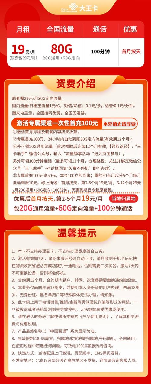china unicom 中国联通 大王卡 2