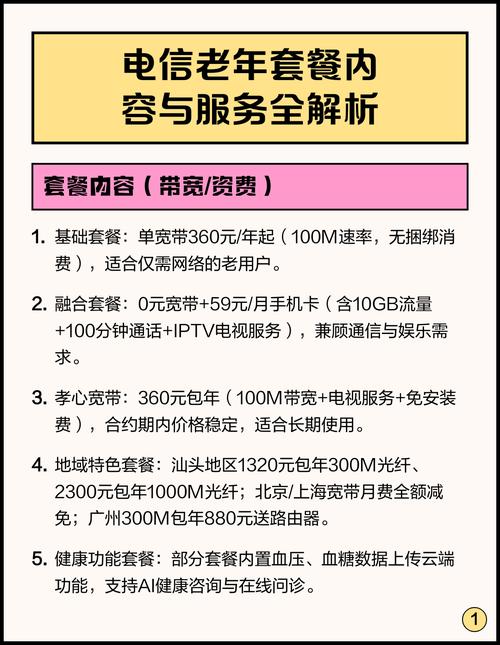 电信老年套餐内容与服务全解析