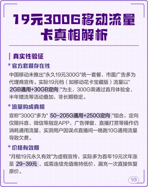 19元300g移动流量卡真相解析