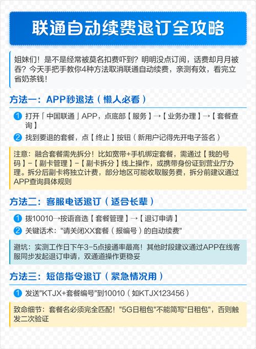 联通自动续费退订全攻略