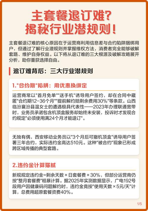 主套餐退订难揭秘行业潜规则