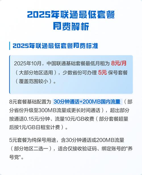 联通套餐最低多少钱一个月？2025年最新解析与选购指南