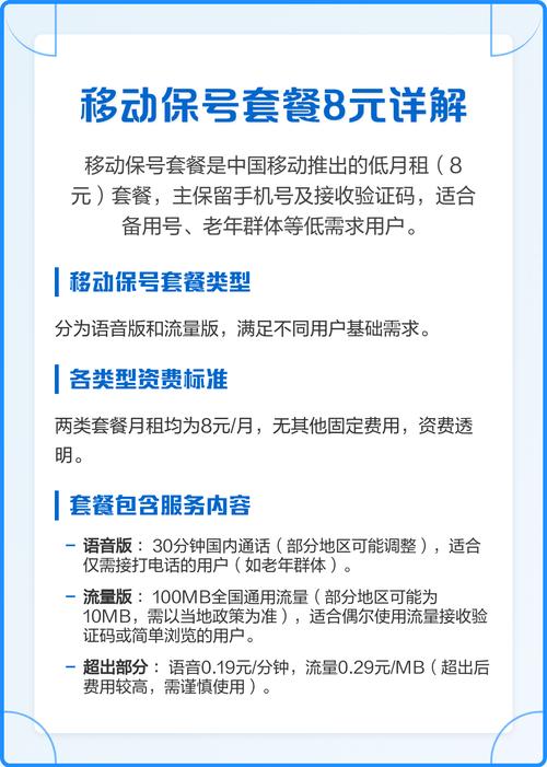 移动保号套餐8元详解