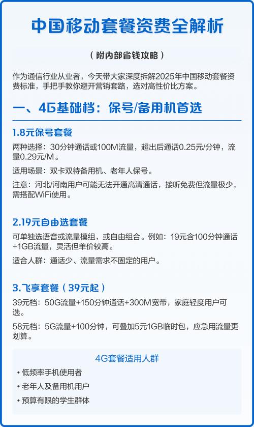 中国移动套餐资费全解析附内部省钱攻略