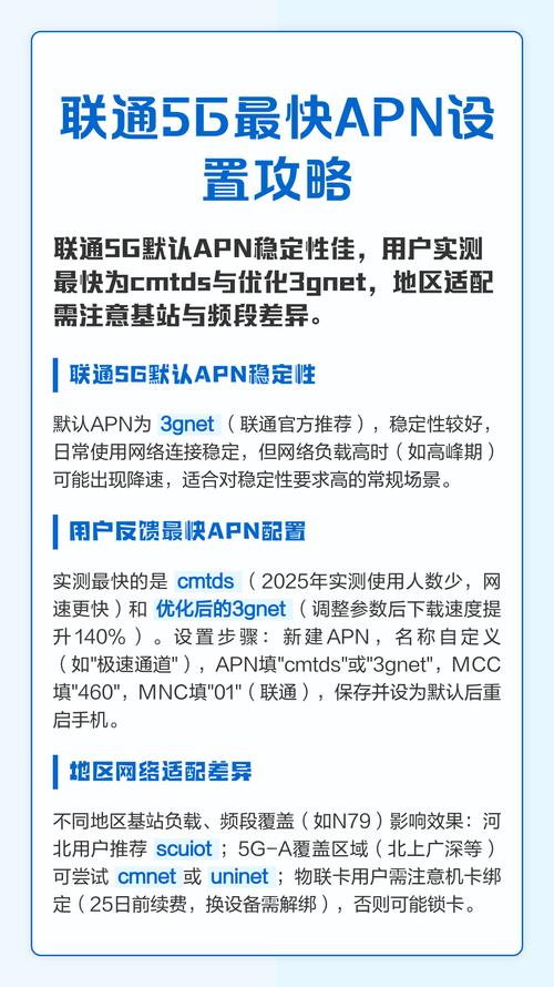 联通apn设置5g最快网络apn-联通APN设置5G最快网络APN：实测指南与行业内幕