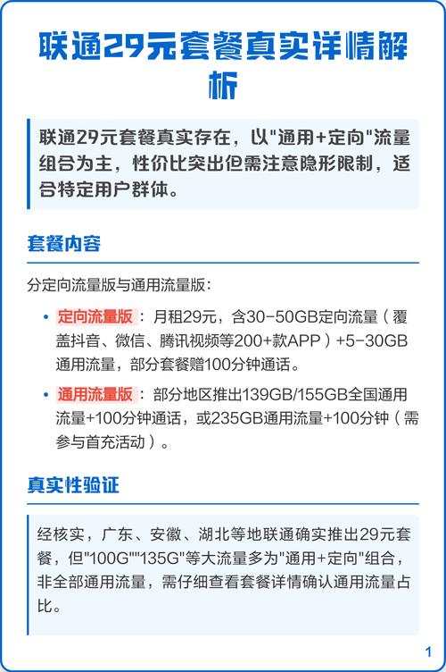 联通29元套餐真实详情解析