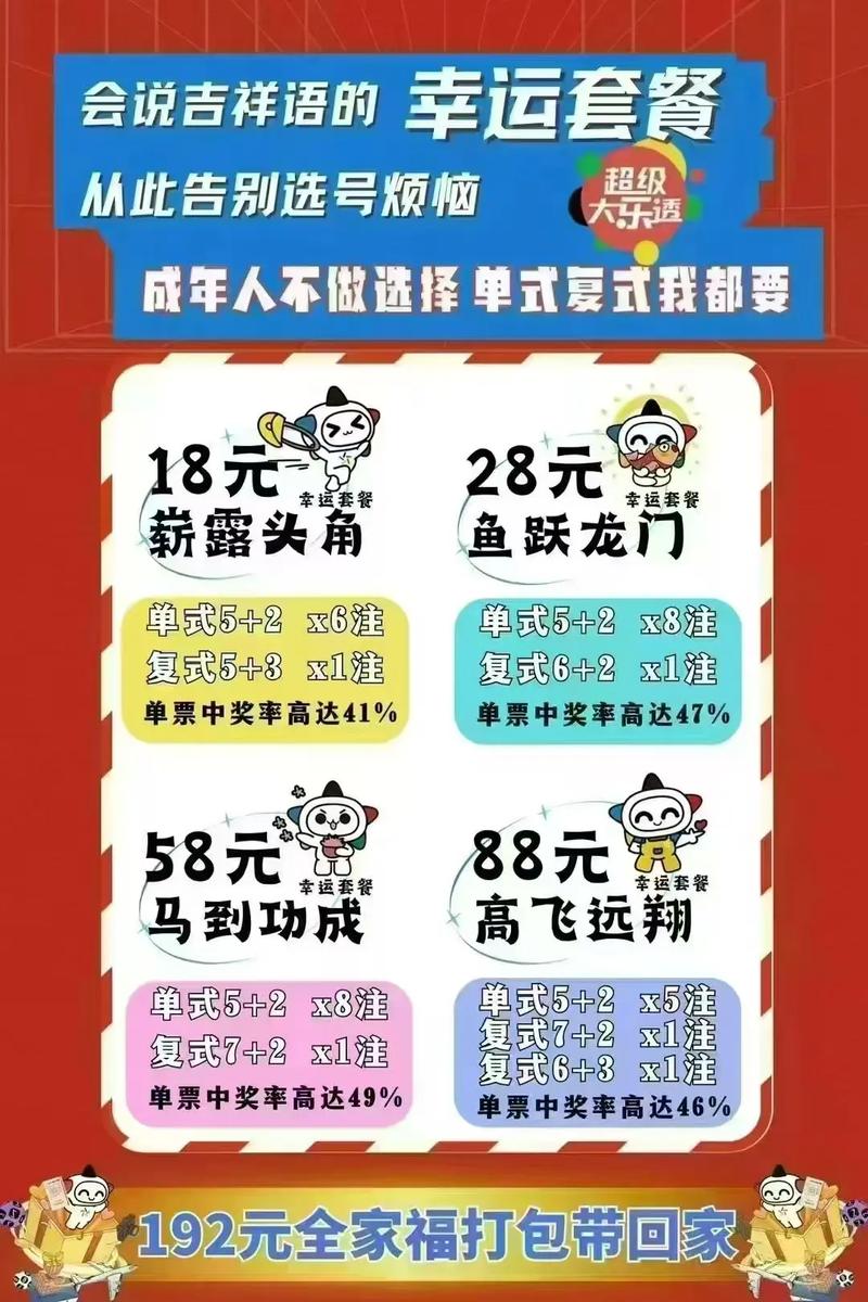 大乐透四款套餐票18元28元58元88元活动开始啦