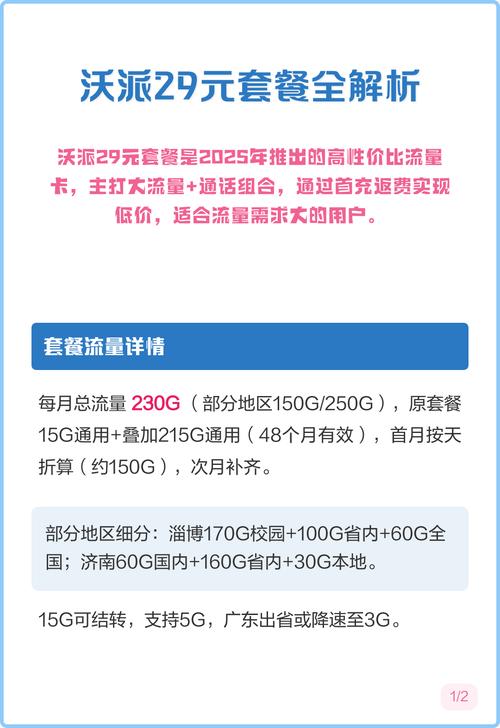 沃派29元套餐全解析 沃派29元套餐2025年流量卡性价比之选 沃派29