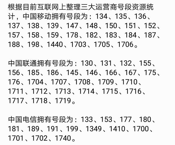 中国联通和中国电信喜提新号段3个运营商所有号段一目了然