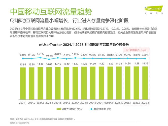 中国移动互联网流量 2025q1中国移动互联网流量季度报告基于