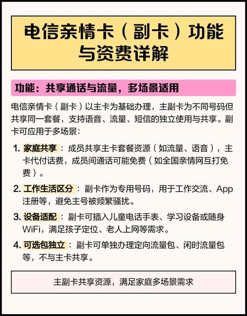 电信亲情卡副卡功能与资费详解