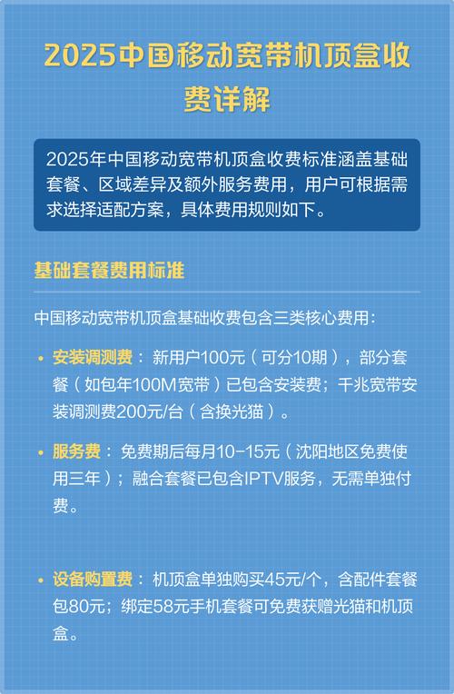 2025年中国移动宽带机顶盒收费政策全更新基础套餐区域差异增值
