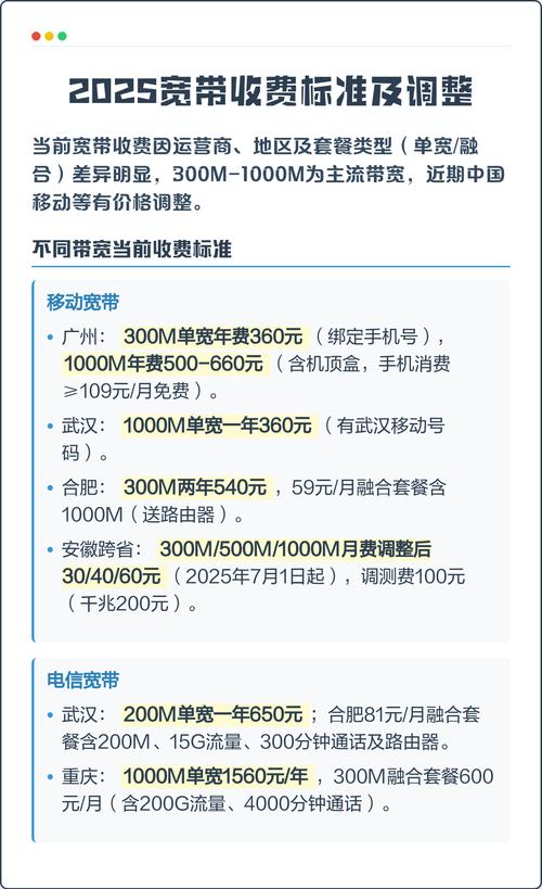 套餐类型单宽带融合差异显著300m1000m为主流带宽中国移动等