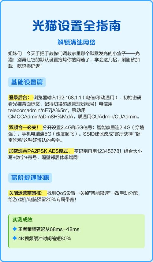 光猫设置全指南解锁满速网络