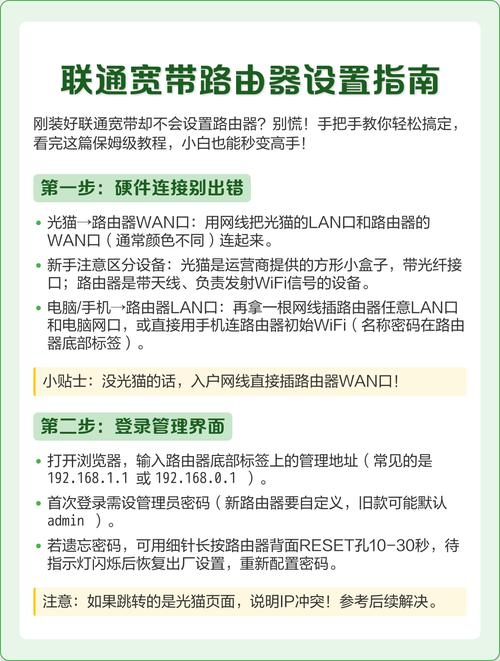 联通宽带路由器设置指南