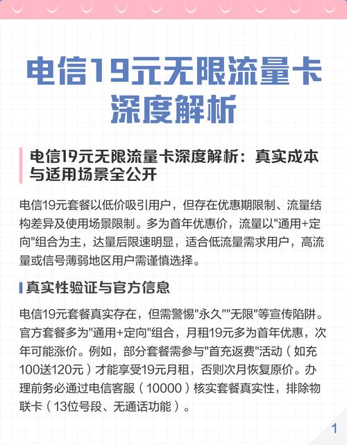 电信19元无限流量卡深度解析