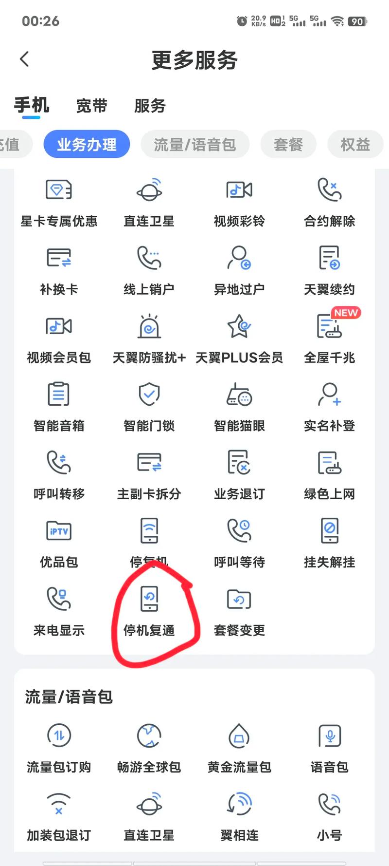 中国电信副卡流量被停了怎么办