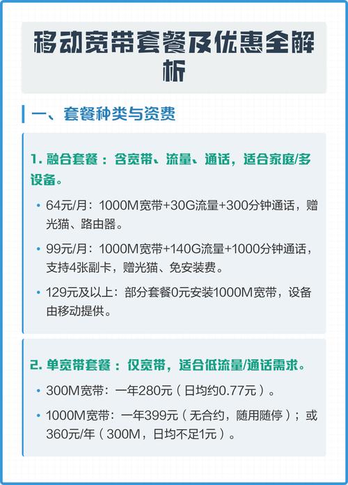 移动宽带套餐及优惠全解析