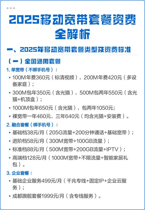 移动宽带套餐资费一览表2024-移动宽带套餐资费一览表2025：解密流量费用的真相与选择策略