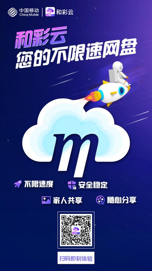 1 移动电信联通客户均可参加 移动和彩云 一个不限速的大容量网盘