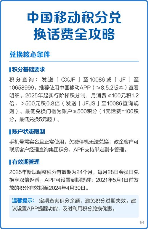 中国移动积分兑换话费全攻略