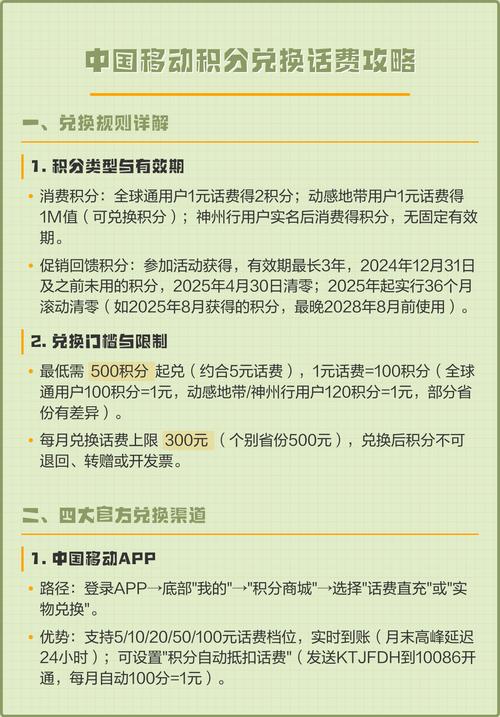 中国移动积分兑换话费攻略