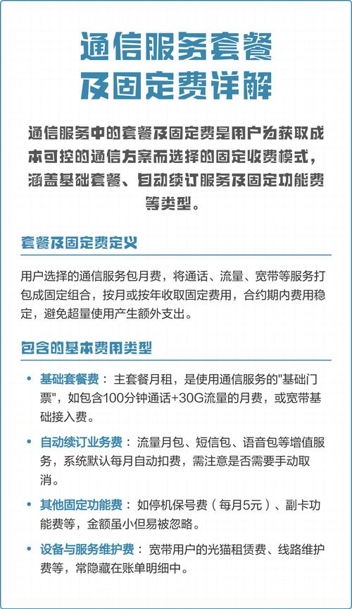 通信服务套餐及固定费详解