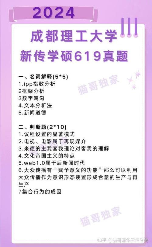 2024猫哥新传考研真题发布成都理工大学