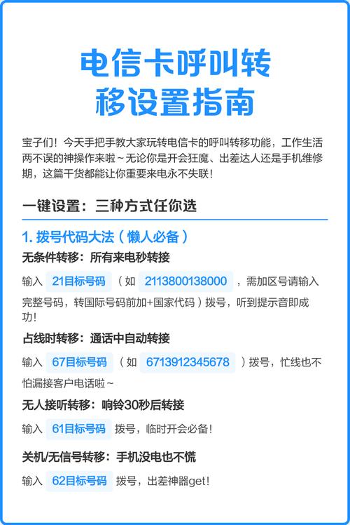 电信卡呼叫转移设置指南  一键设置三种方式全解析 1