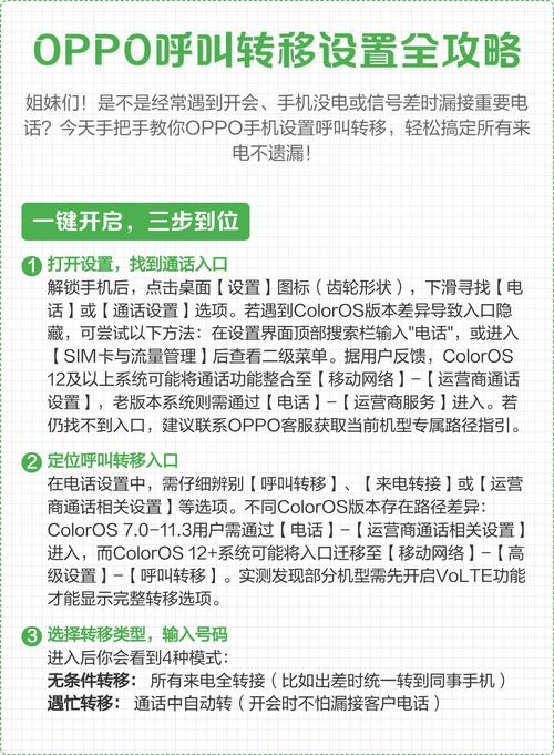 oppo呼叫转移设置全攻略