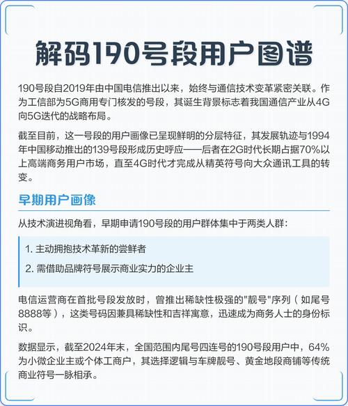 解码190号段用户图谱 190号段自2019年由中国电信推出作为工信部核发