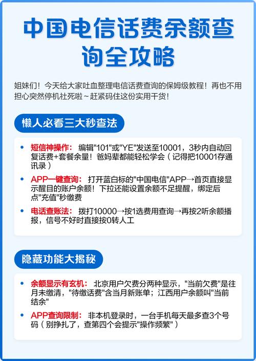 中国电信话费余额查询全攻略 电信话费查询保姆级教程告别停机焦虑