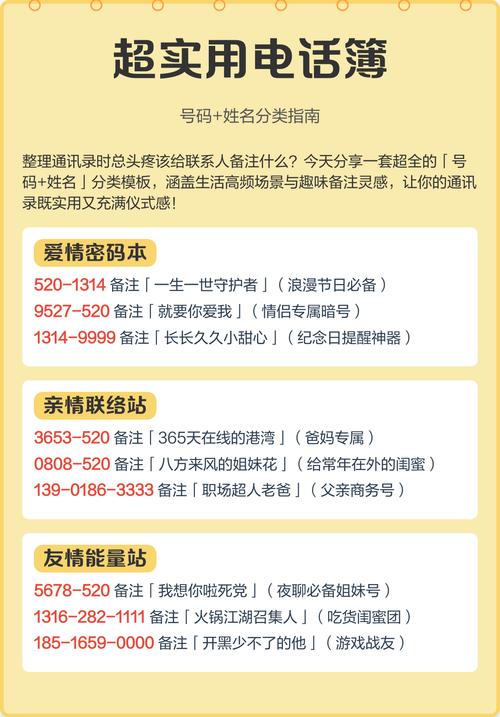 超实用电话簿号码 姓名分类指南