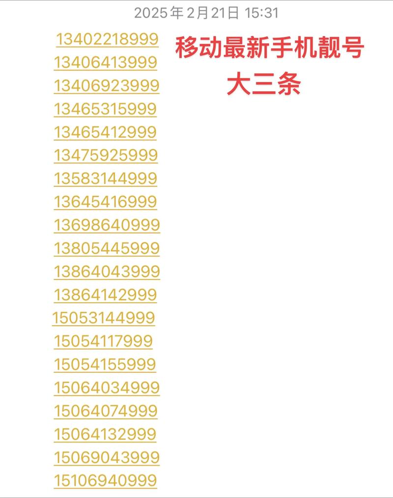 中国移动 移动靓号手机靓号移动公司 手机号码解析