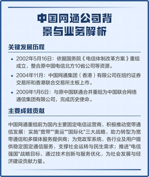 公司背景与所属集团 中国网通在2002年5月16日成立由原中国电信北方