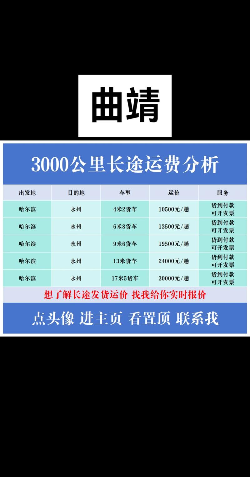 曲靖长途运输收费价格表整车从42米