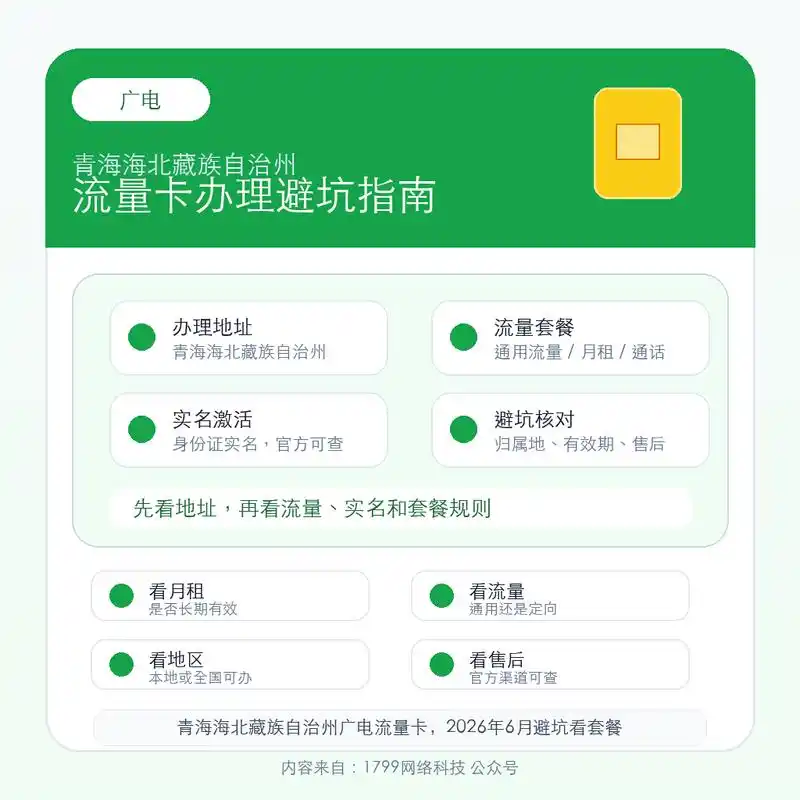 青海海北藏族自治州广电流量卡2026年6月避坑看套餐