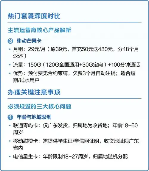 广东流量卡选购指南2025年8月更新