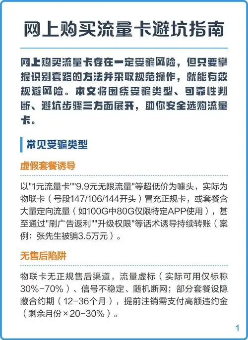 网上购买流量卡避坑指南