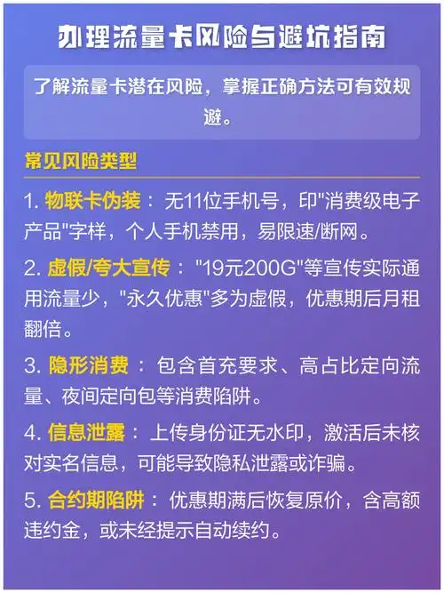 办理流量卡风险与避坑指南